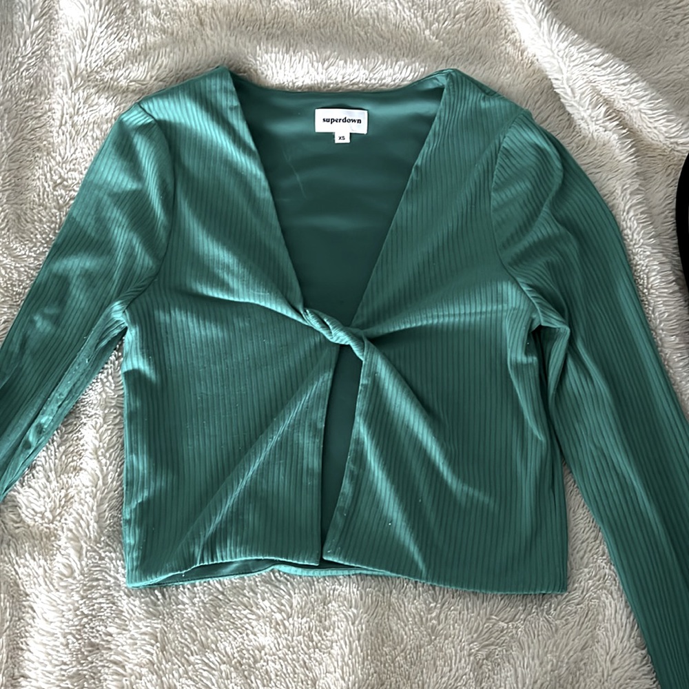 Green/turquoise cross top